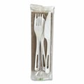 World Centric TPLA Compostable Cutlery, Fork/Knife/Spoon/Napkin, White, 250PK AS-PS-TNL